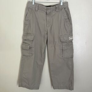 EDDIE BAUER Cropped Cotton Canvas Cargo Hiking Pants, Khaki- 30x24